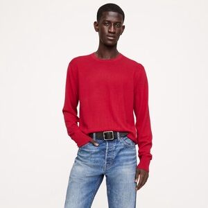 NWT Banana Republic Men’s Italian Merino Wool Crew Neck Sweater Red Large L